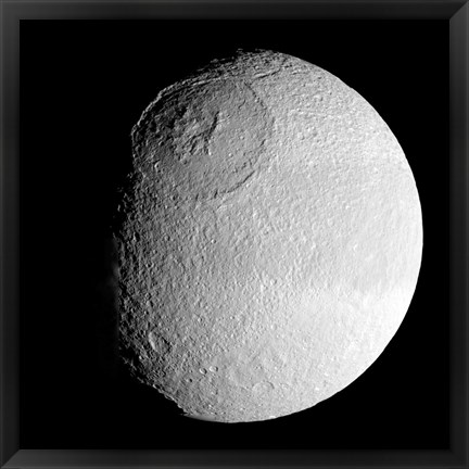 Framed Saturn&#39;s Moon Tethys Print