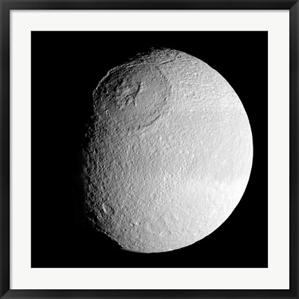 Framed Saturn&#39;s Moon Tethys Print