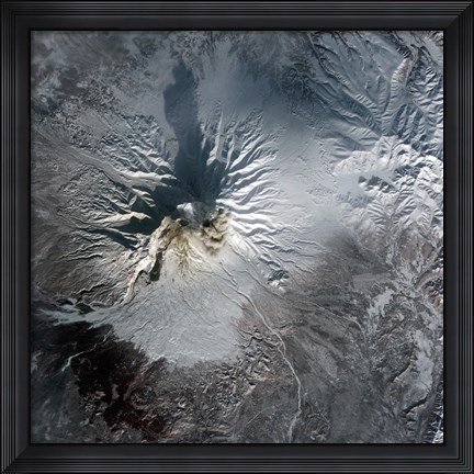Framed Shiveluch Volcano in Russia Print