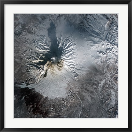 Framed Shiveluch Volcano in Russia Print