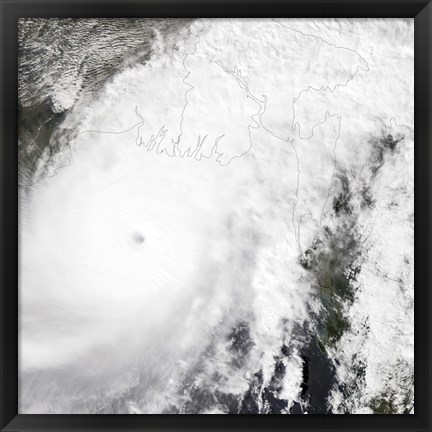 Framed Tropical Cyclone Sidr Print