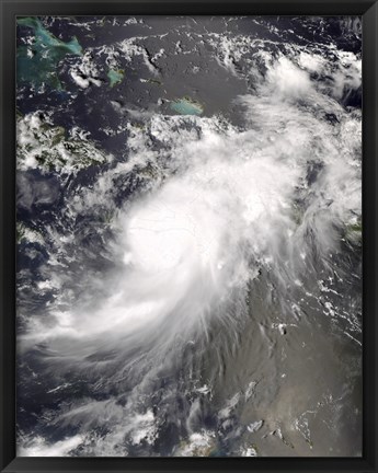 Framed Hurricane Gustav Over Hispaniola Print