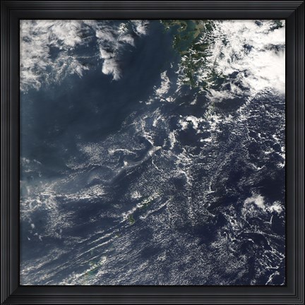 Framed Suwanose-Jima Volcano Print