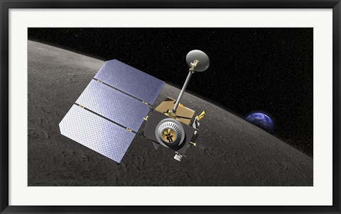 Framed Artist&#39;s concept of the Lunar Reconnaissance Orbiter Print
