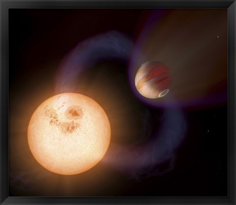 Framed Artist&#39;s Impression of a Unique Type of Exoplanet Print