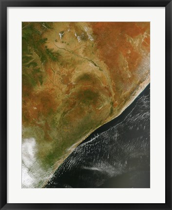 Framed East African nations Kenya, Somalia, and Ethiopia Print