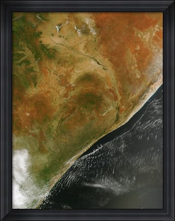 Framed East African nations Kenya, Somalia, and Ethiopia Print