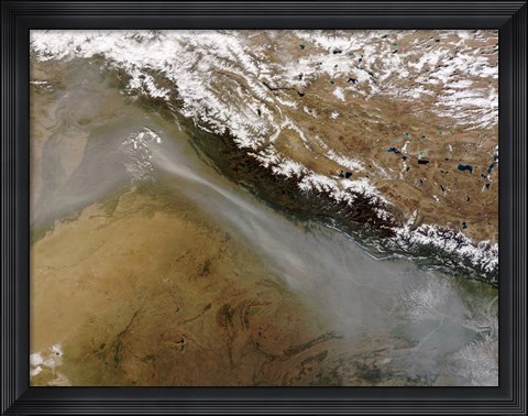 Framed Haze along the Himalaya Mountains Print
