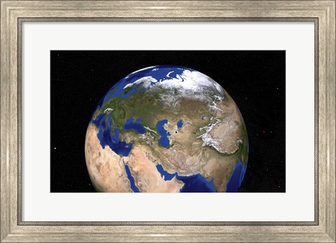 Framed Blue Marble Next Generation Earth showing the Middle East Print