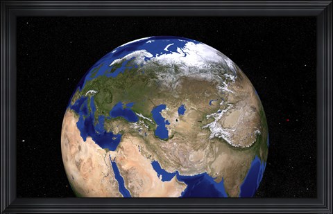 Framed Blue Marble Next Generation Earth showing the Middle East Print