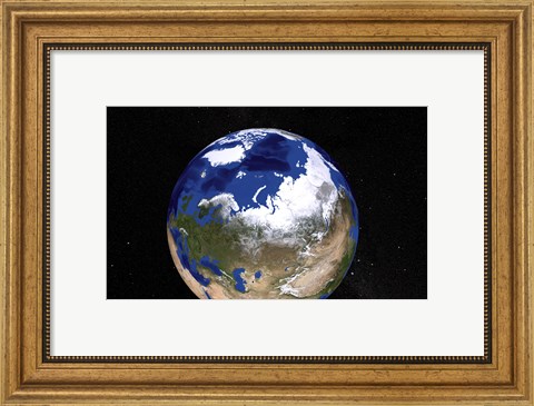Framed View of Earth Showing the Arctic Region Print