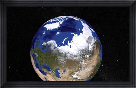 Framed View of Earth Showing the Arctic Region Print