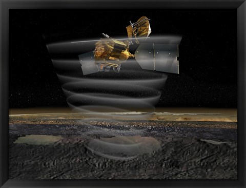 Framed Mars Reconnaissance Orbiter&#39;s Radar at Work Print