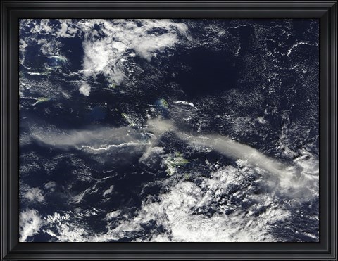 Framed Ash Plume from Soufriere Hills, Montserrat Print