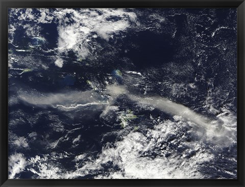 Framed Ash Plume from Soufriere Hills, Montserrat Print