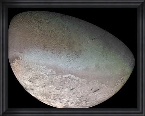 Framed Triton, the Largest Moon of planet Neptune Print