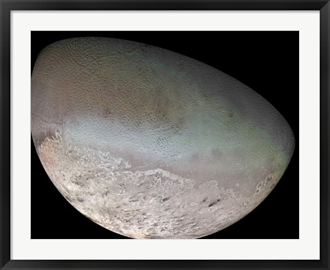 Framed Triton, the Largest Moon of planet Neptune Print