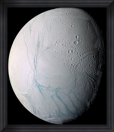 Framed Saturn&#39;s Moon Enceladus Print