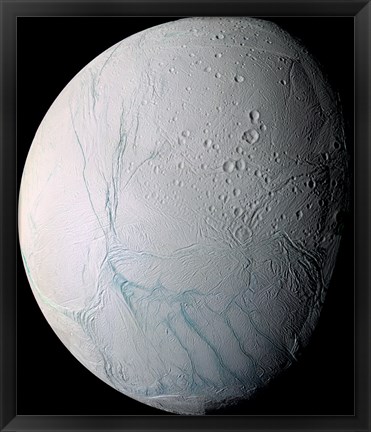 Framed Saturn&#39;s Moon Enceladus Print