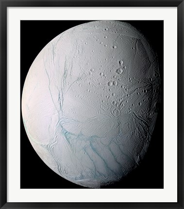 Framed Saturn&#39;s Moon Enceladus Print