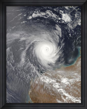 Framed Tropical Cyclone Billy Off Australia Print