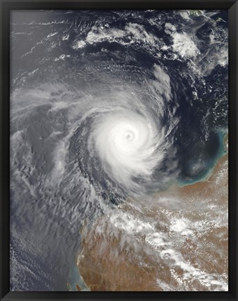 Framed Tropical Cyclone Billy Off Australia Print