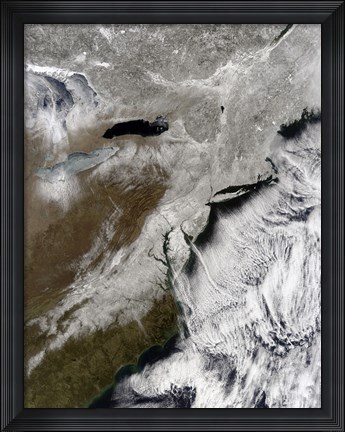 Framed Snow Across the Northeastern United States Print