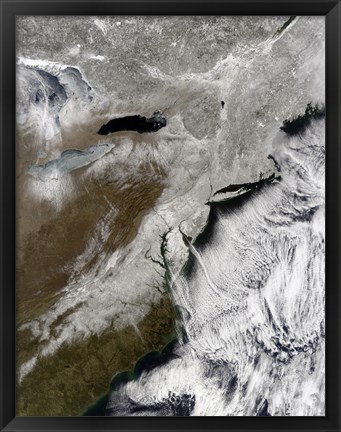Framed Snow Across the Northeastern United States Print