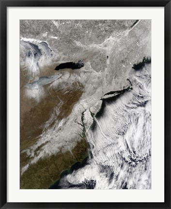 Framed Snow Across the Northeastern United States Print