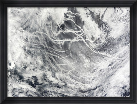 Framed Ship Tracks in the Pacific Ocean Print