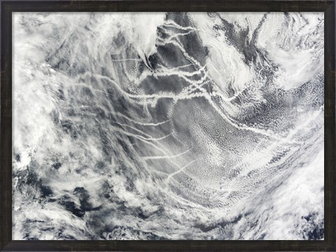 Framed Ship Tracks in the Pacific Ocean Print
