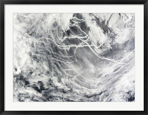 Framed Ship Tracks in the Pacific Ocean Print