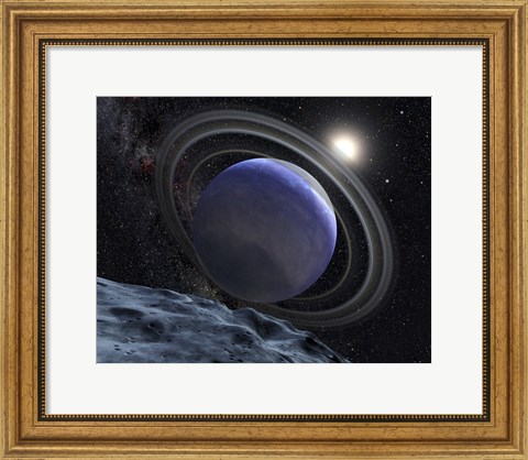 Framed Artist&#39;s Illustration of an Extrasolar Planet Orbiting Star HR 8799 Print