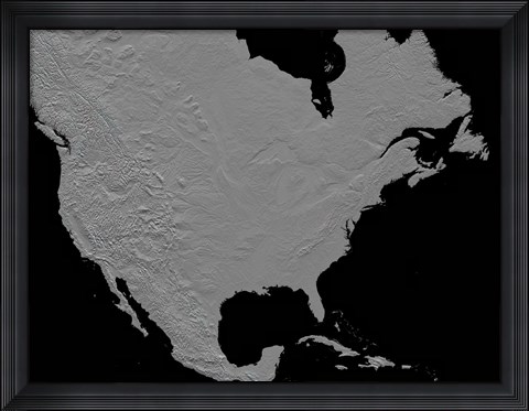 Framed Stereoscopic View of North America Print
