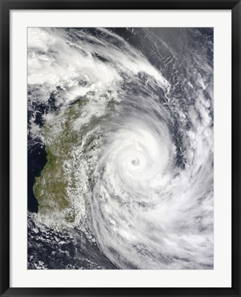 Framed Tropical Cyclone Gael off Madagascar Print