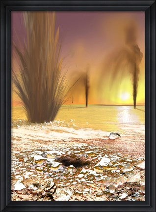 Framed Martian South Polar Ice Cap as Southern Spring Begins Print