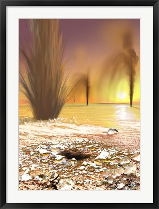 Framed Martian South Polar Ice Cap as Southern Spring Begins Print