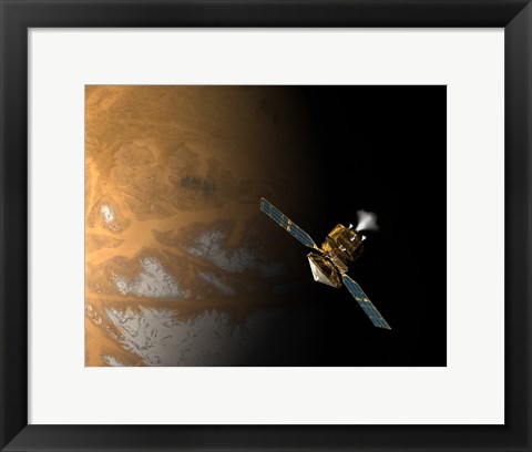Framed Artist&#39;s Concept of NASA&#39;s Mars Reconnaissance Orbiter Print