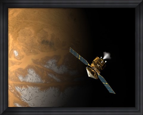 Framed Artist&#39;s Concept of NASA&#39;s Mars Reconnaissance Orbiter Print