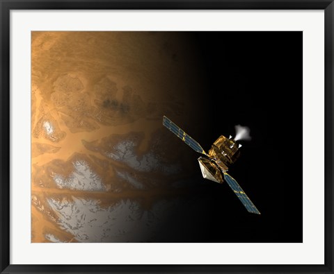 Framed Artist&#39;s Concept of NASA&#39;s Mars Reconnaissance Orbiter Print