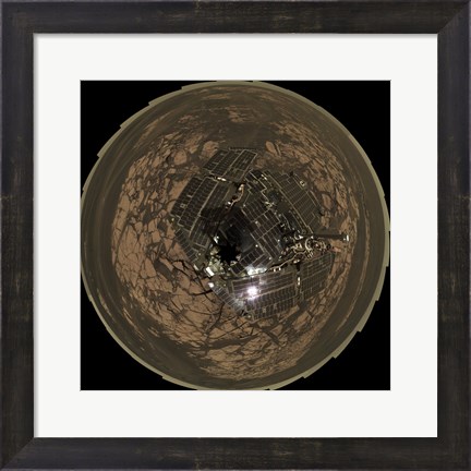Framed Bird&#39;s-Eye View of Opportunity at Erebus on planet Mars Print