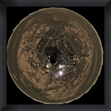 Framed Bird&#39;s-Eye View of Opportunity at Erebus on planet Mars Print