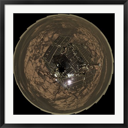 Framed Bird&#39;s-Eye View of Opportunity at Erebus on planet Mars Print