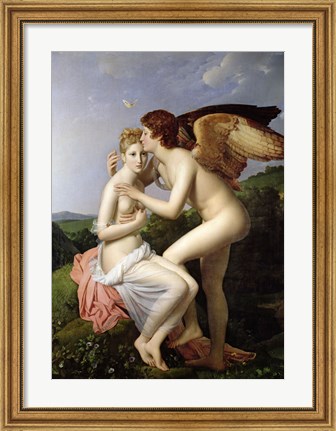 Framed Psyche Receiving the First Kiss of Cupid, 1798 Print