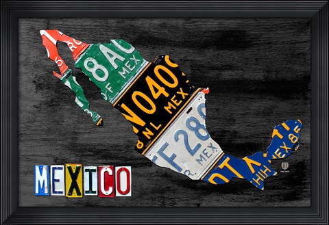 Framed Mexico Done Gray Print
