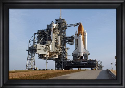 Framed Space Shuttle Discovery on the Launch Pad Print