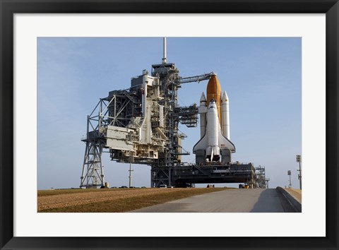 Framed Space Shuttle Discovery on the Launch Pad Print