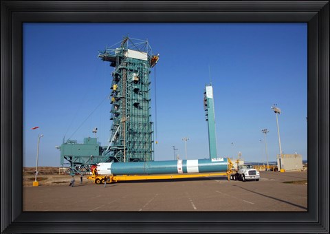 Framed Delta II First Stage for the OSTM/Jason-2 Spacecraft Arrives Print