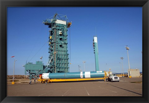 Framed Delta II First Stage for the OSTM/Jason-2 Spacecraft Arrives Print