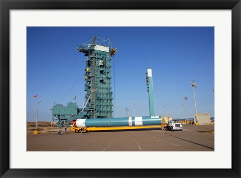 Framed Delta II First Stage for the OSTM/Jason-2 Spacecraft Arrives Print